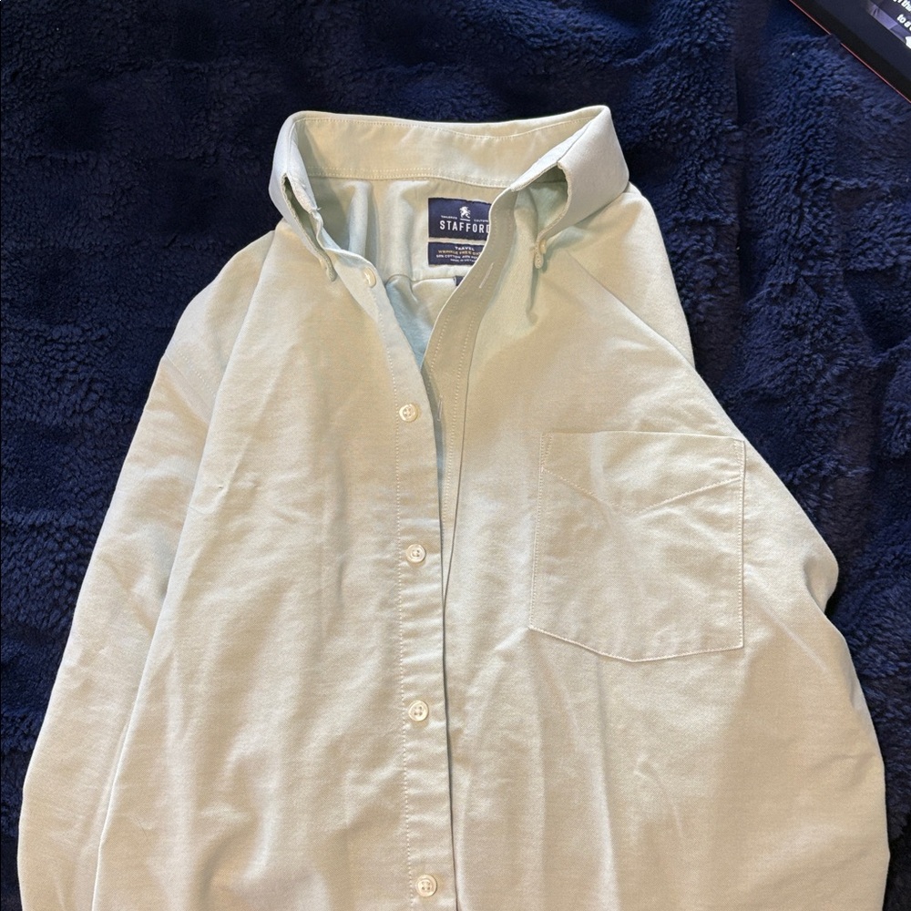 Stafford light green Oxford Shirt
